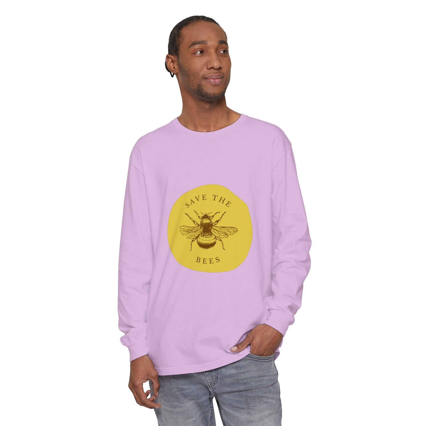 Save The Bees Unisex Garment-dyed Long Sleeve