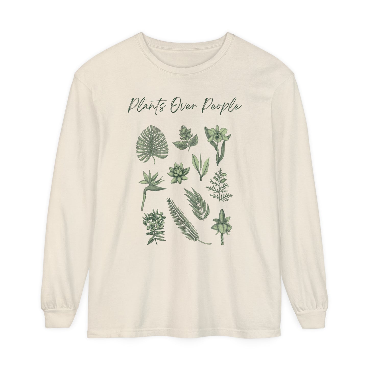 Plants Over People Unisex Garment-dyed Long Sleeve