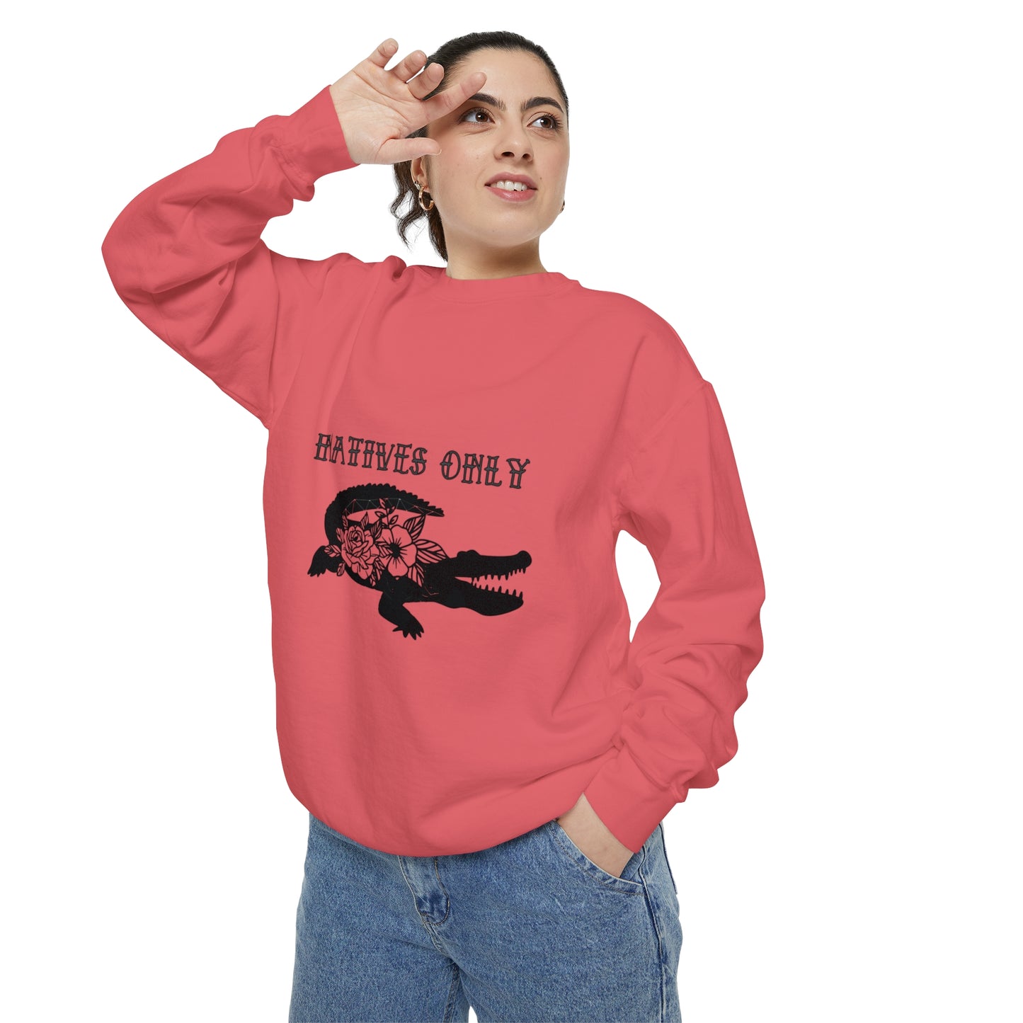Natives Only Alligator Unisex Garment-Dyed Crewneck
