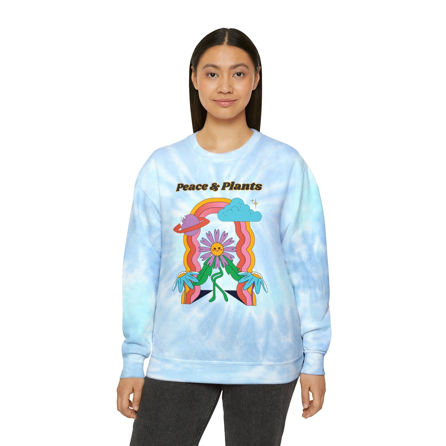 Peace & Plants Tie-Dye Crewneck