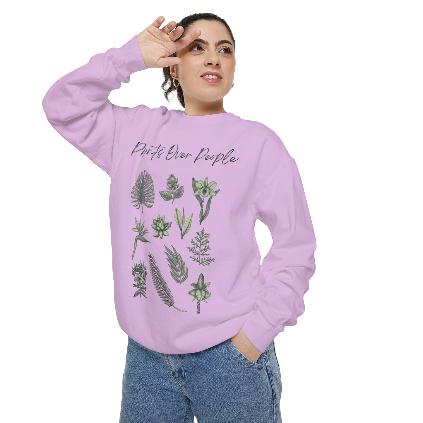 Plants Over People Unisex Garment-Dyed Sweatshirt