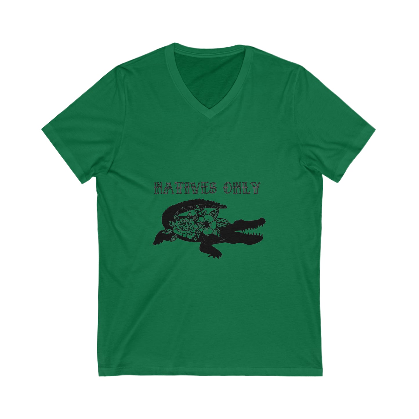Natives Only Alligator Unisex Jersey Short Sleeve V-Neck