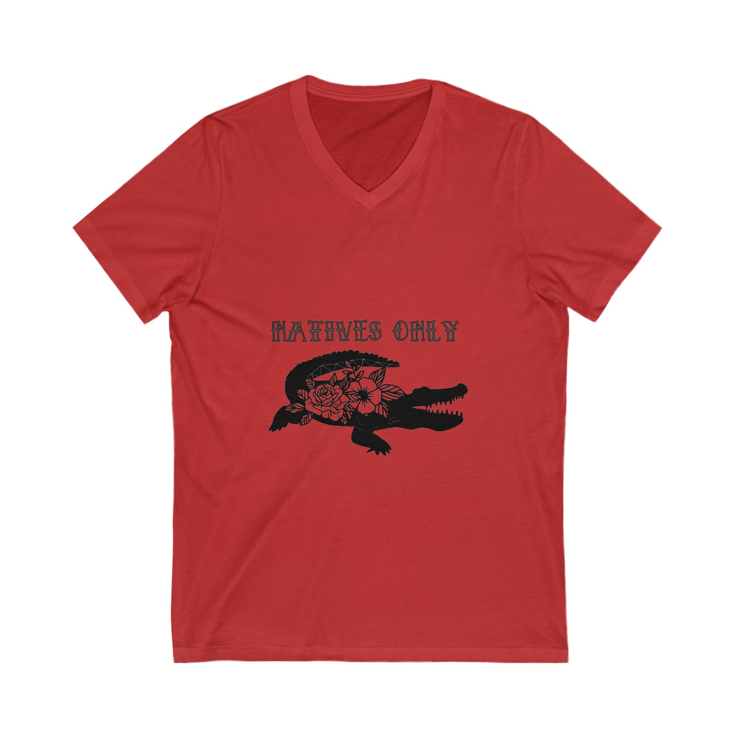 Natives Only Alligator Unisex Jersey Short Sleeve V-Neck