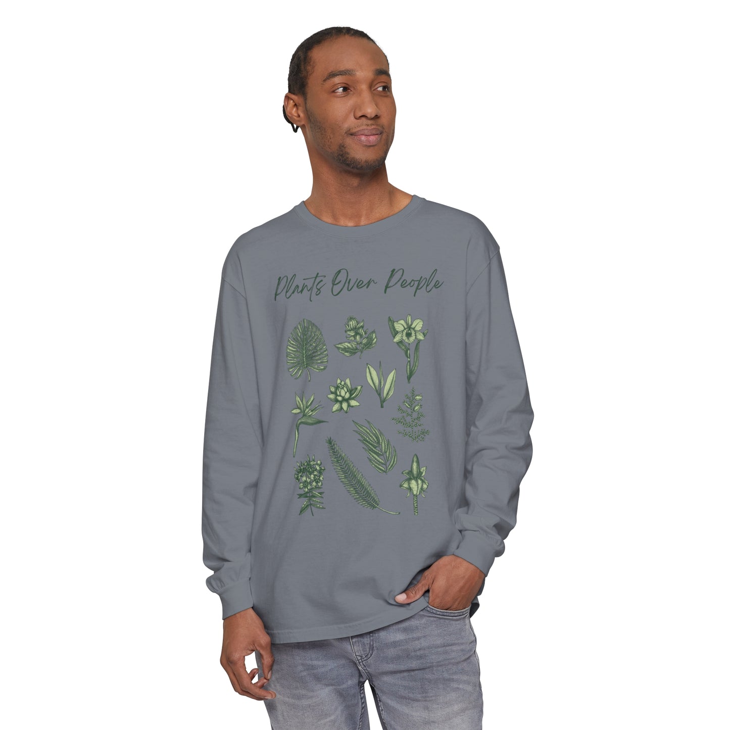 Plants Over People Unisex Garment-dyed Long Sleeve
