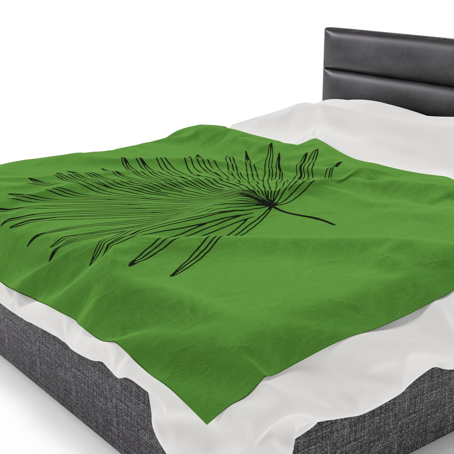 Palm Leaf Velveteen Plush Blanket
