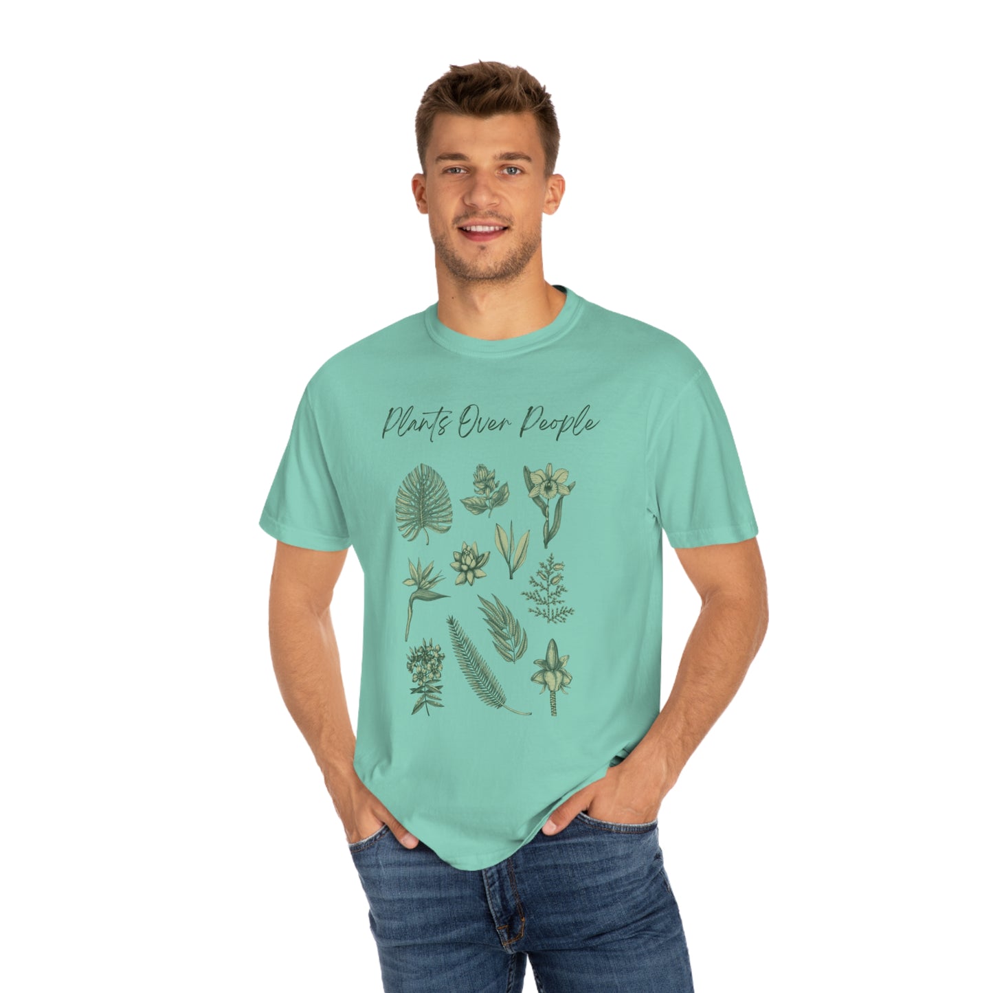 Plants Over People Unisex Garment-Dyed T-shirt