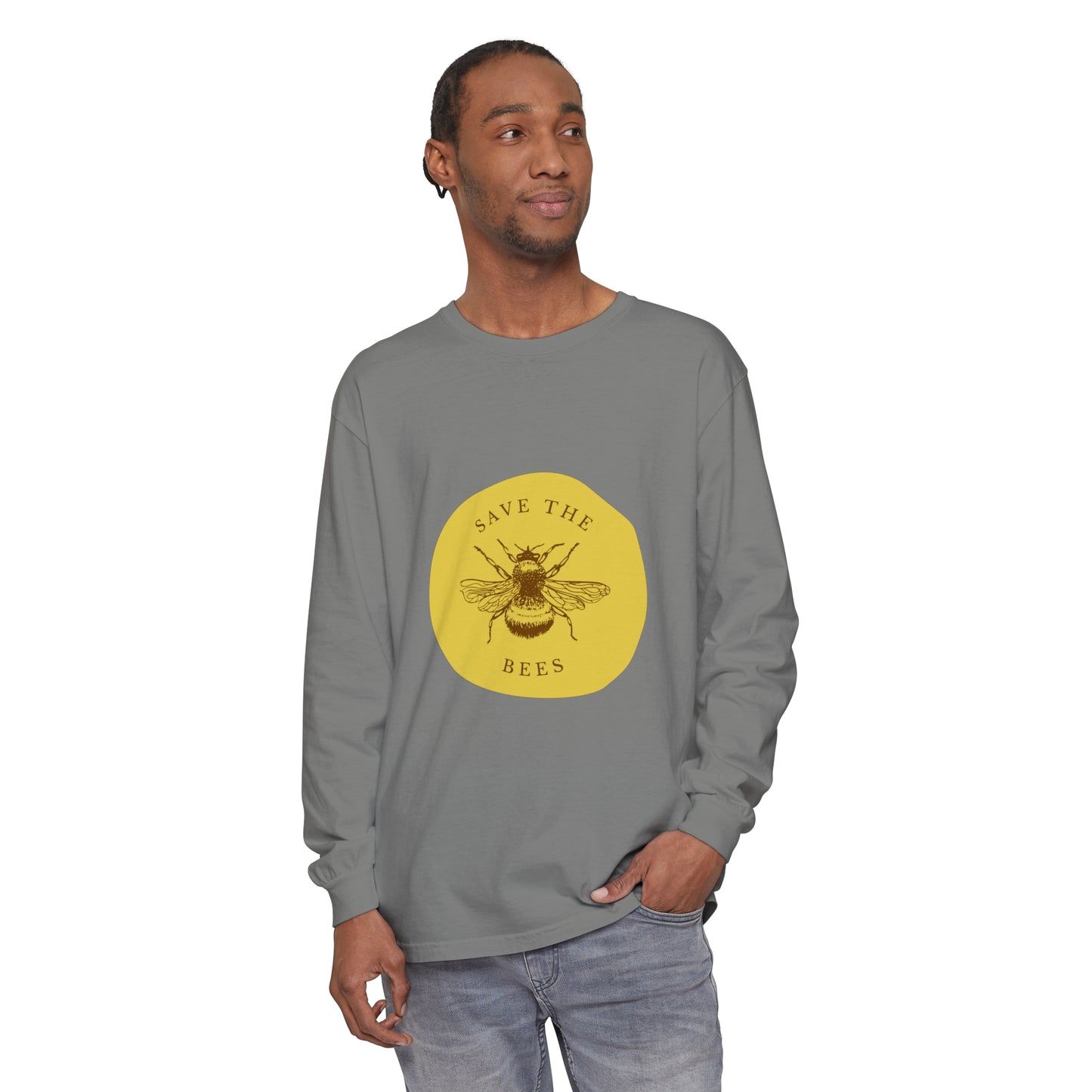 Save The Bees Unisex Garment-dyed Long Sleeve