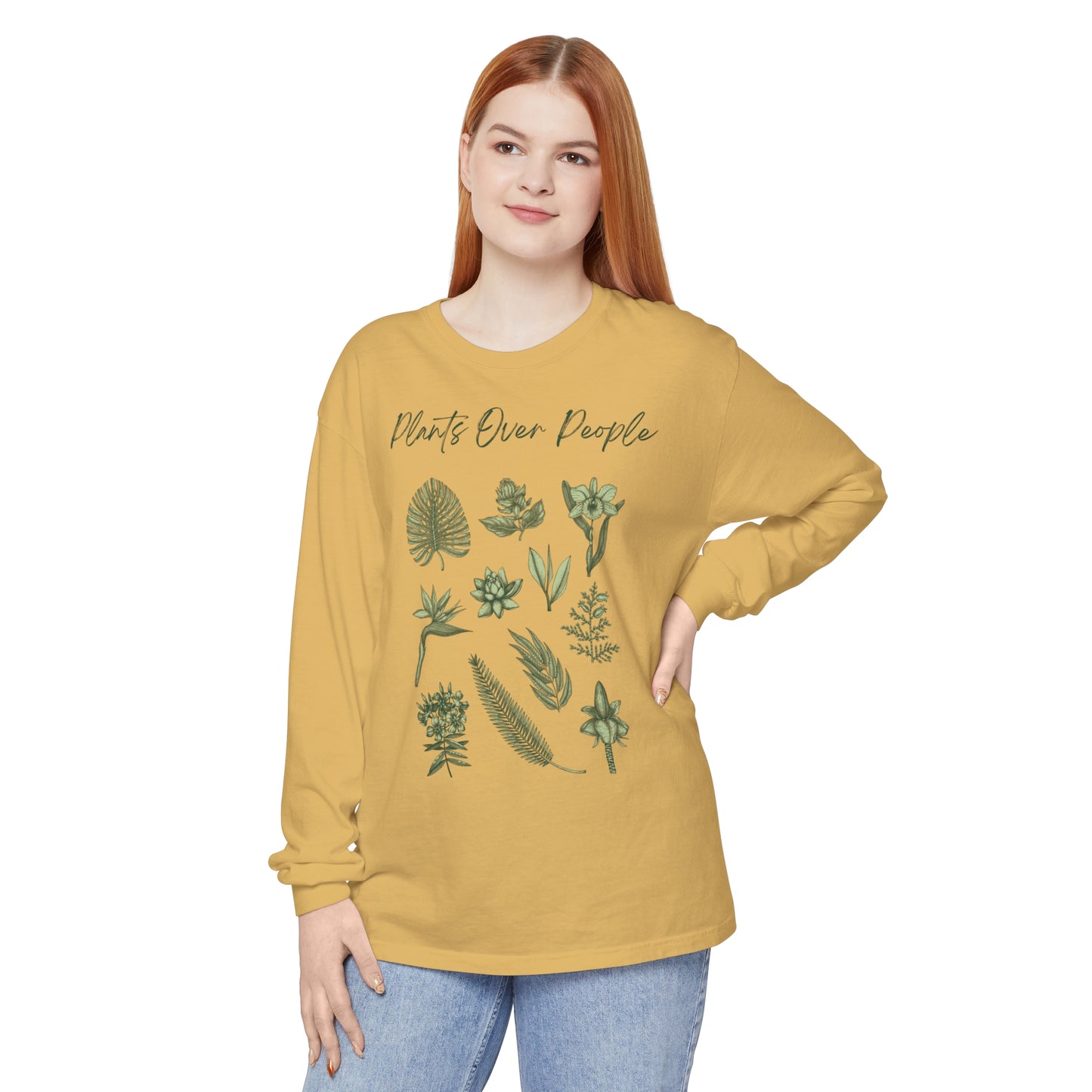 Plants Over People Unisex Garment-dyed Long Sleeve