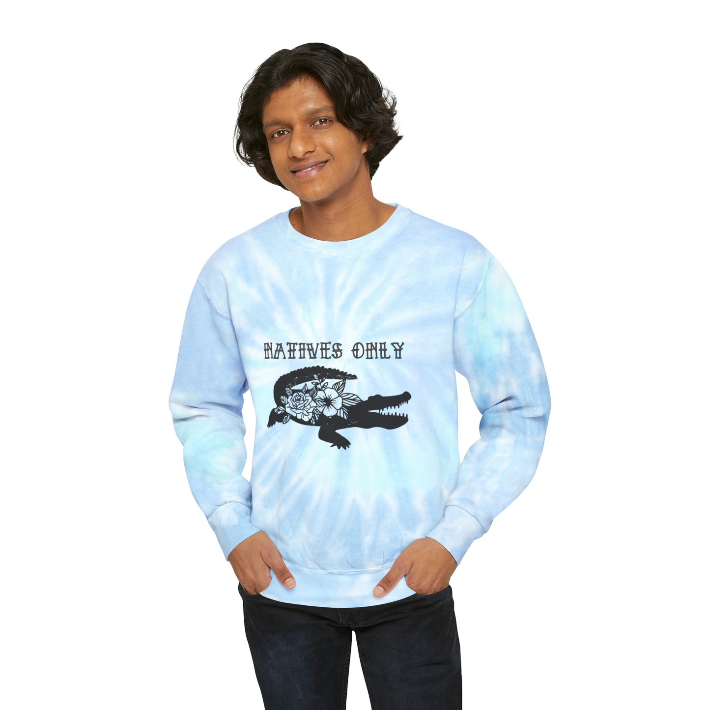 Natives Only Alligator Unisex Tie-Dye Crewneck