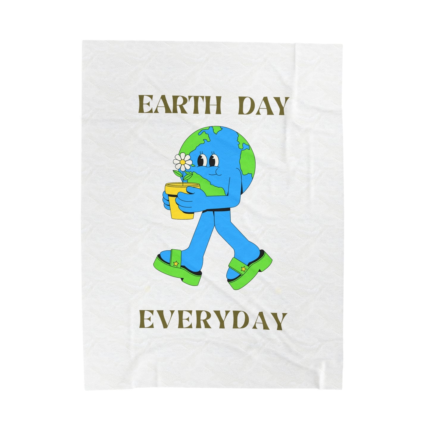 Earth Day Everyday Velveteen Plush Blanket