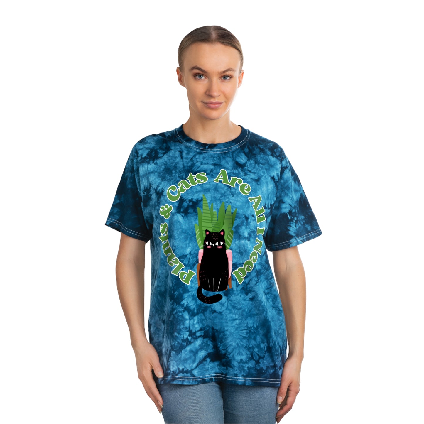 Plants & Cats Are All I Need Tie-Dye Tee, Crystal