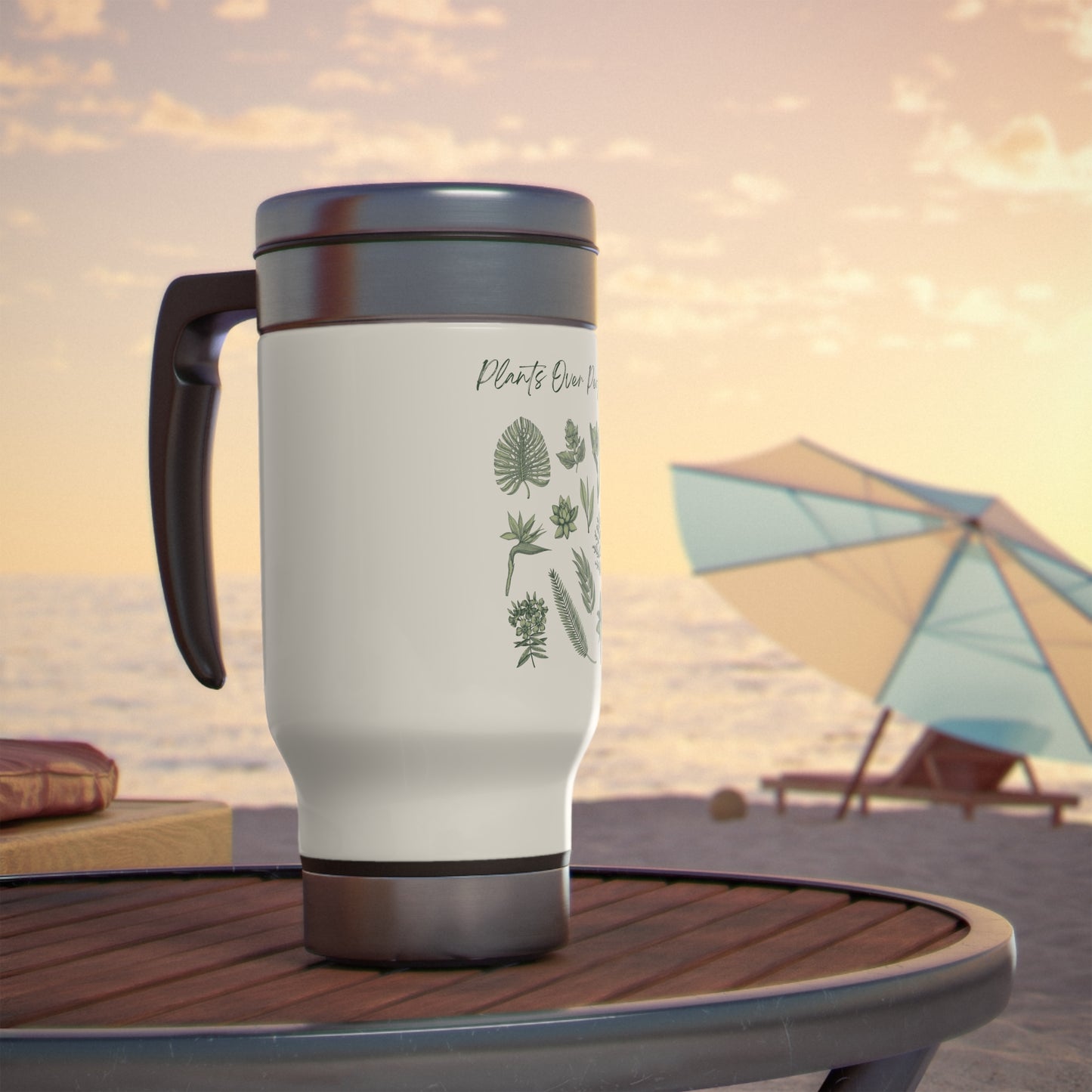 Plants Over People Stainless Steel Travel Mug