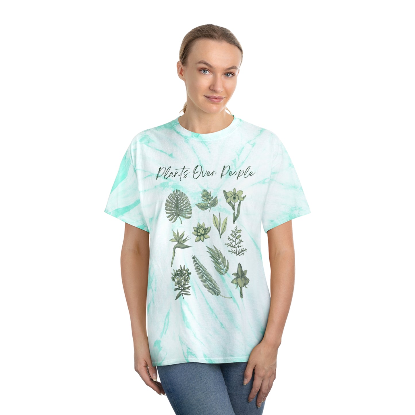 Plants Over People Tie-Dye Tee, Cyclone