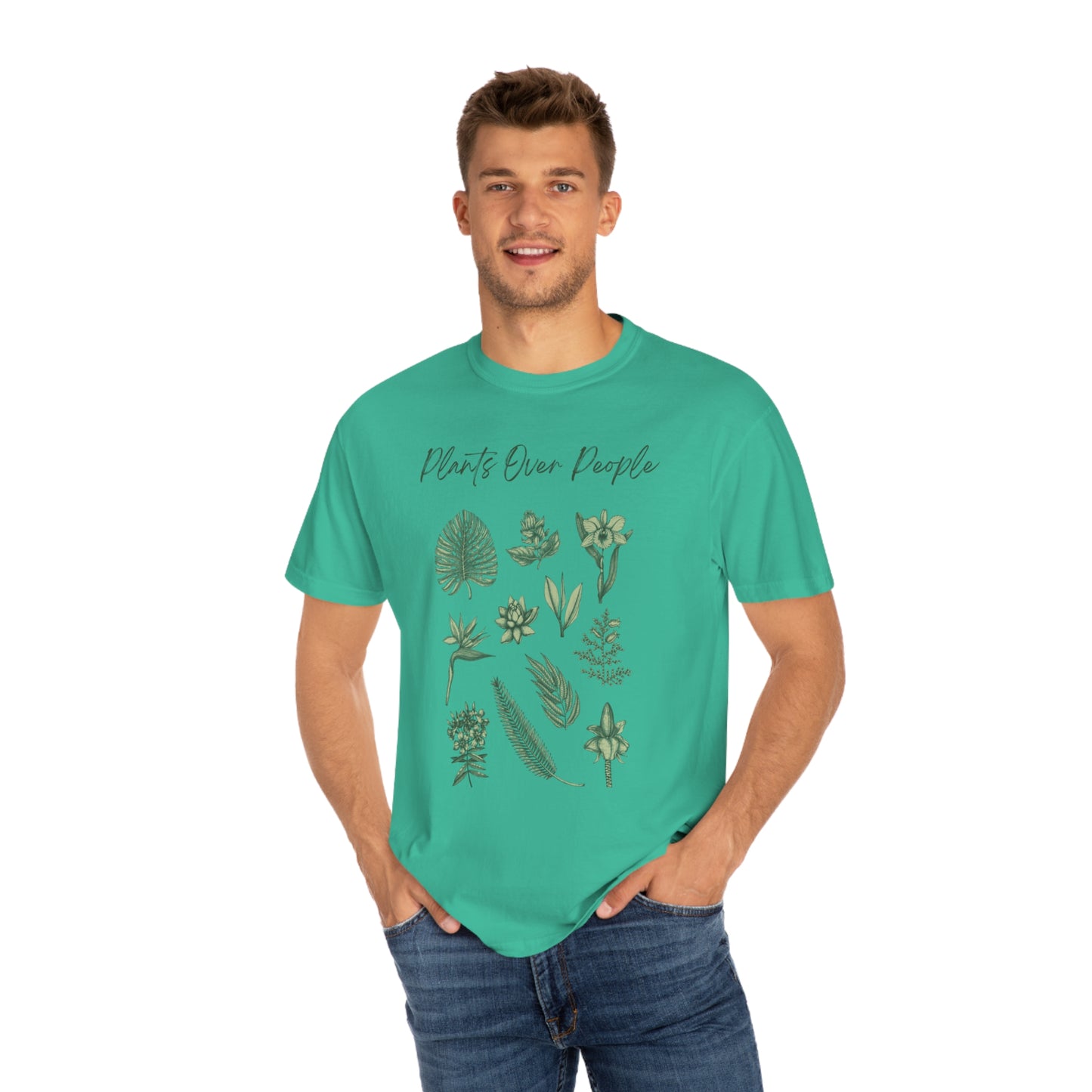 Plants Over People Unisex Garment-Dyed T-shirt