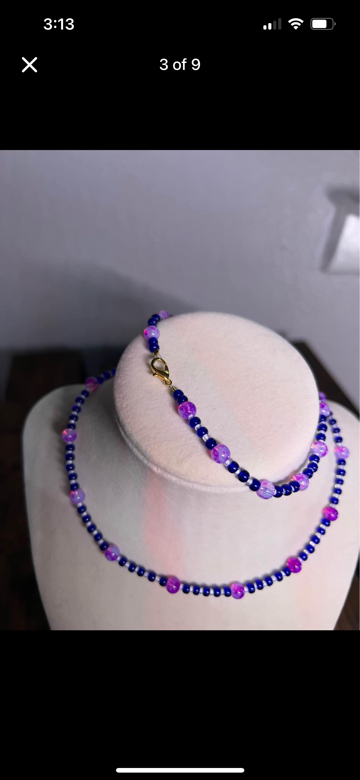 Purple necklace and bracelet set