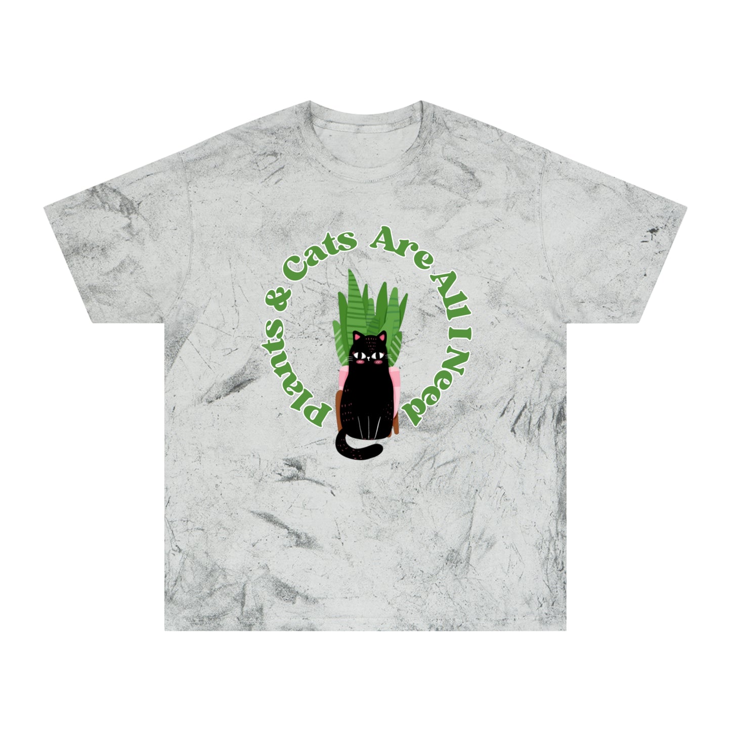 Plants & Cats Are All I Need Unisex Color Blast T-Shirt