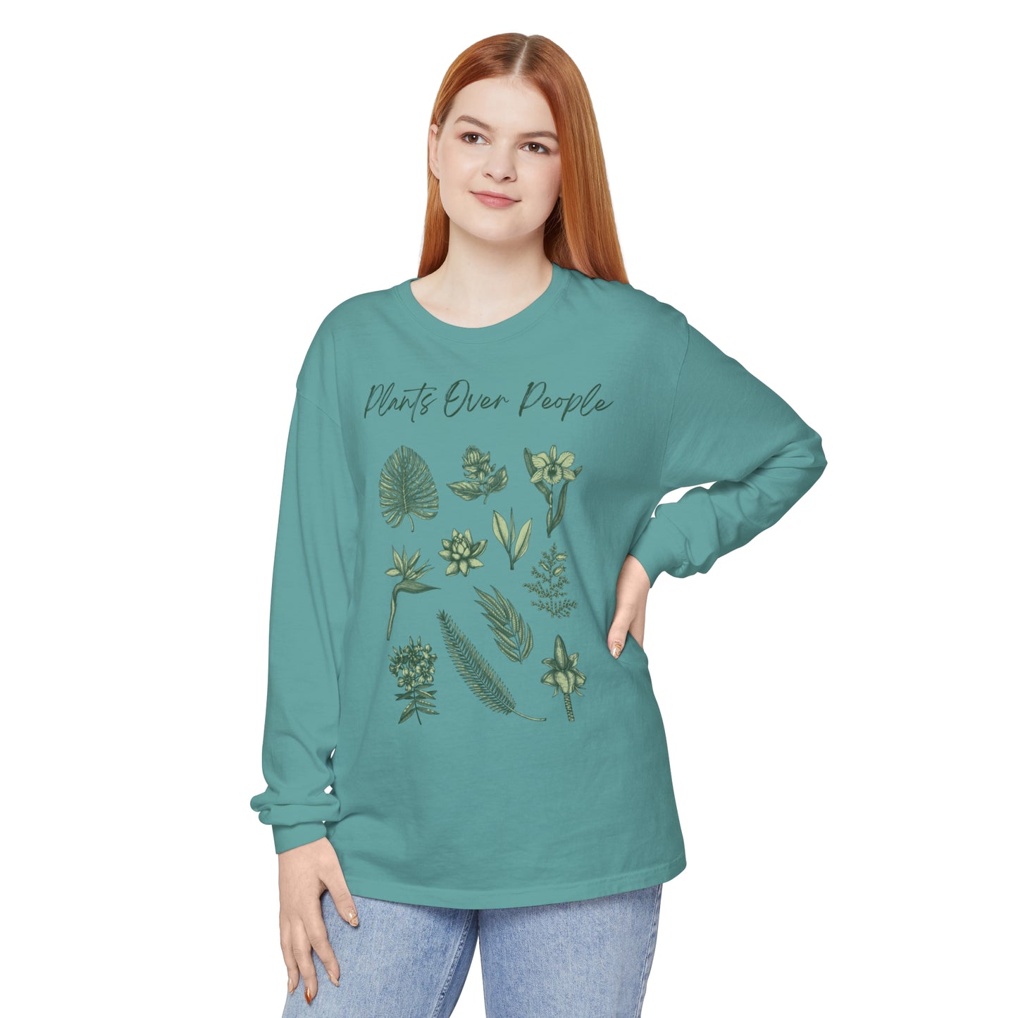 Plants Over People Unisex Garment-dyed Long Sleeve