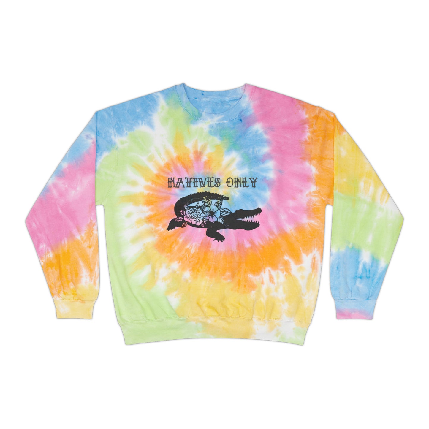 Natives Only Alligator Unisex Tie-Dye Crewneck