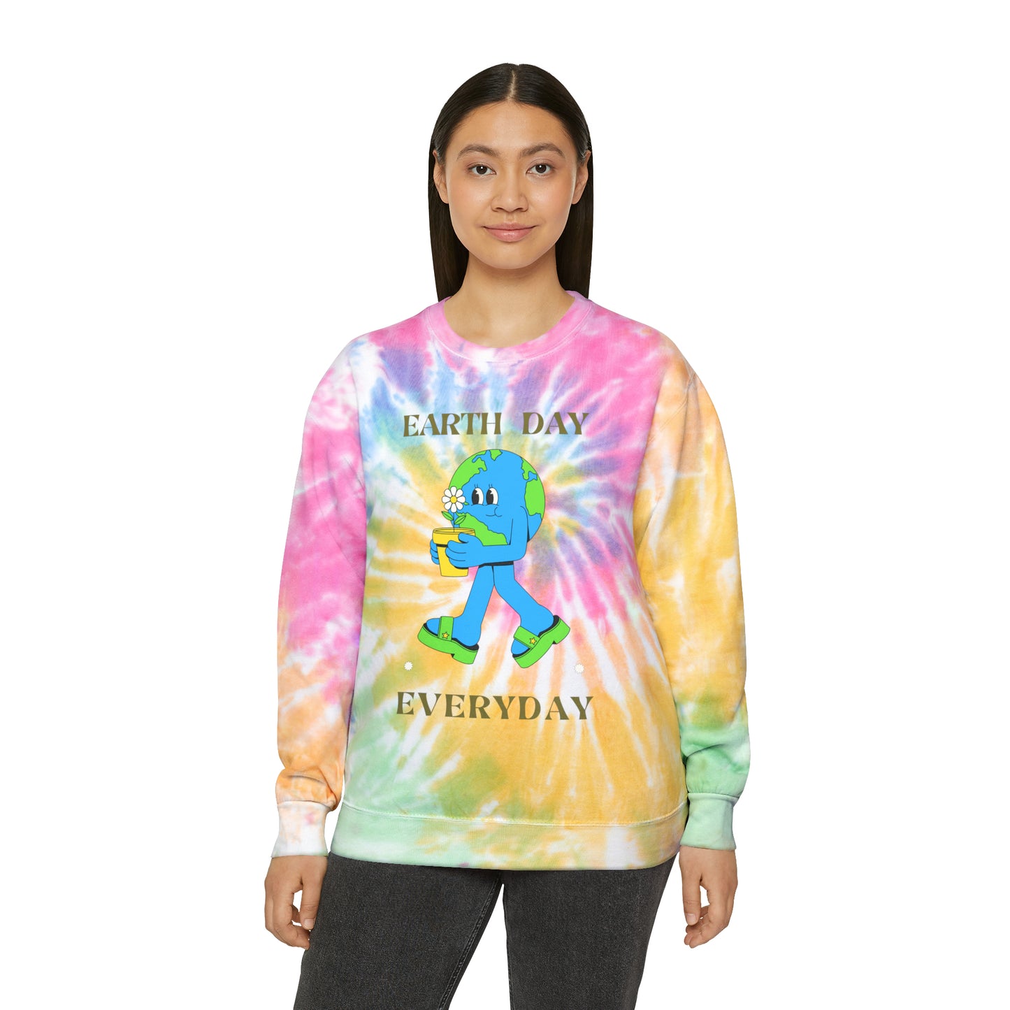 Earth Day Everyday Unisex Tie-Dye Crewneck