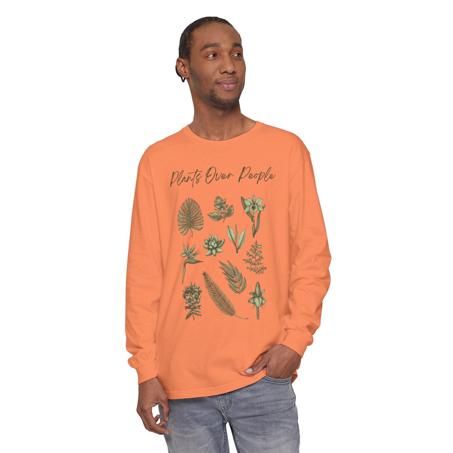 Plants Over People Unisex Garment-dyed Long Sleeve