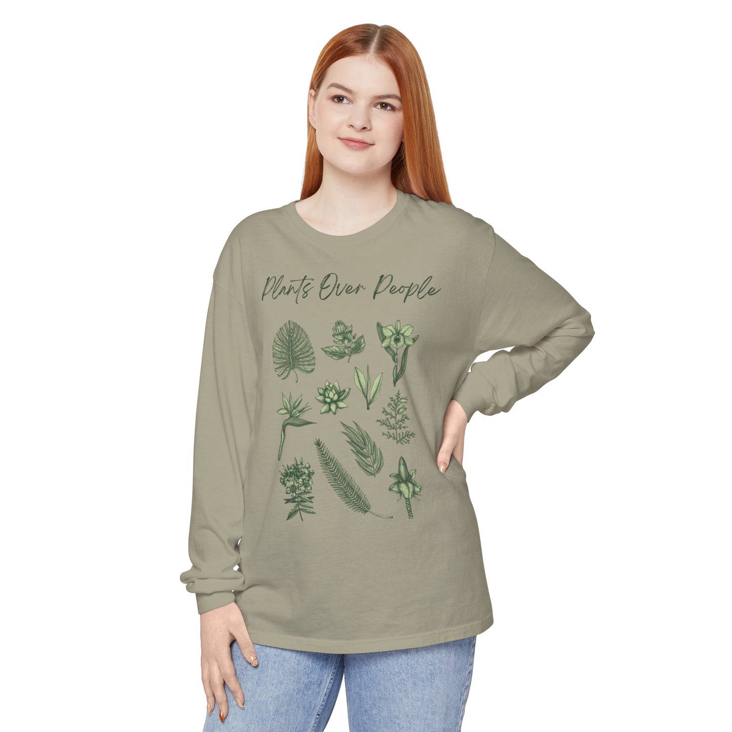 Plants Over People Unisex Garment-dyed Long Sleeve