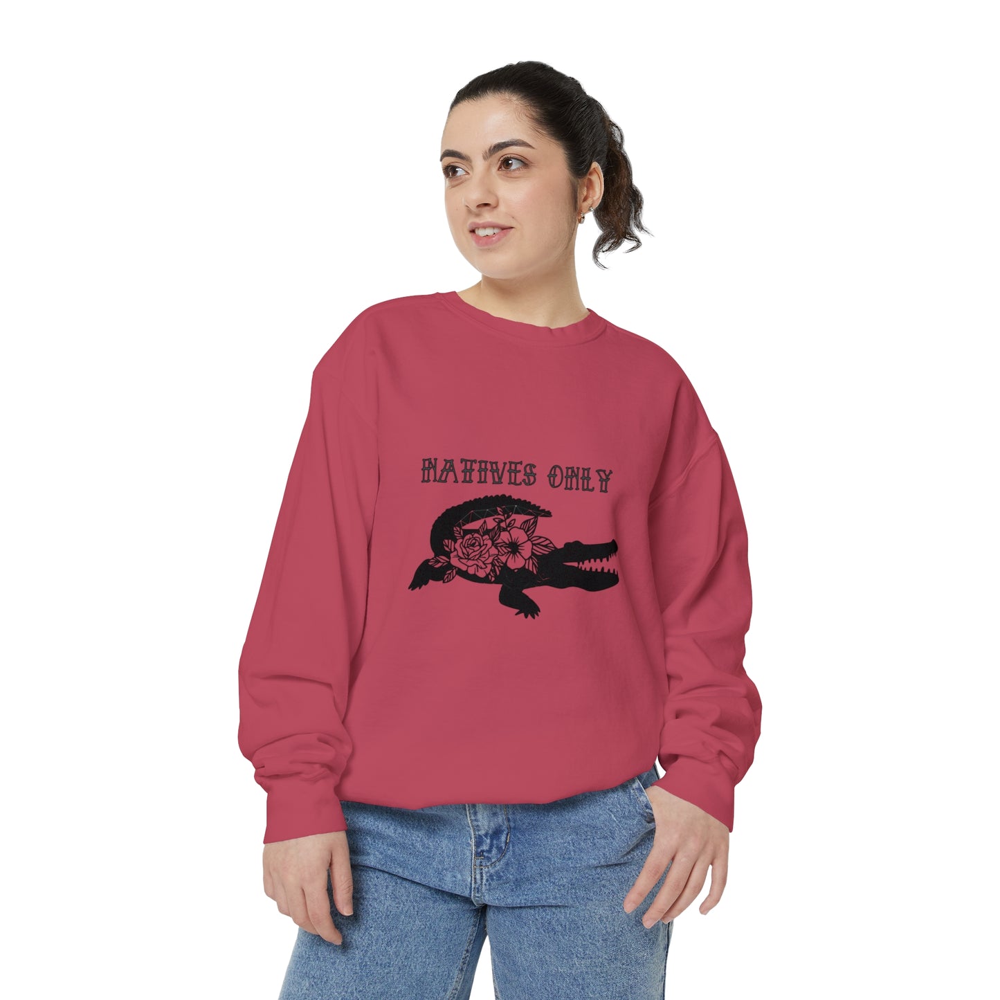 Natives Only Alligator Unisex Garment-Dyed Crewneck