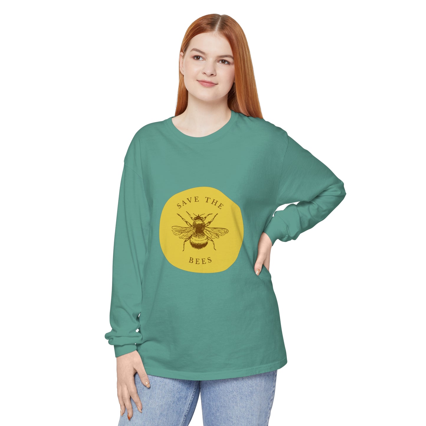Save The Bees Unisex Garment-dyed Long Sleeve