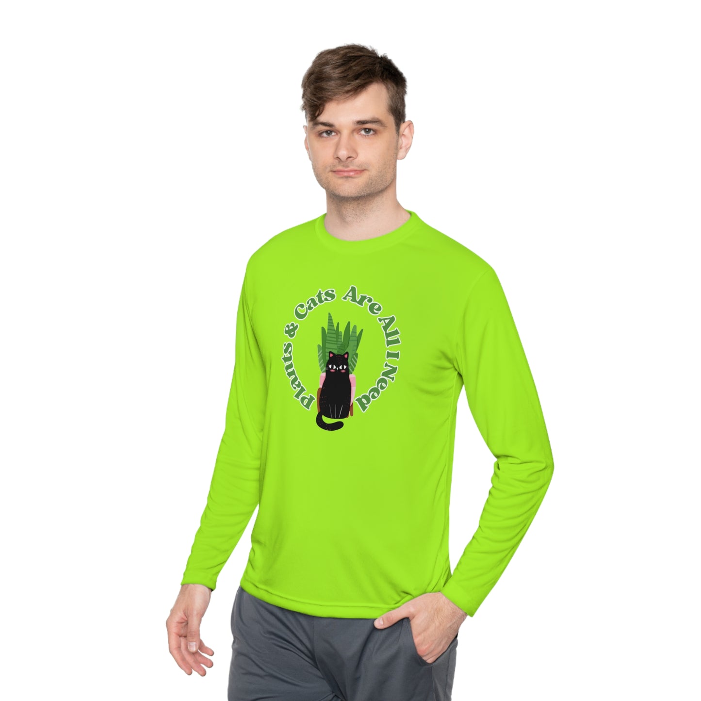 Plants & Cats Are All I Need Unisex Lightweight Long Sleeve