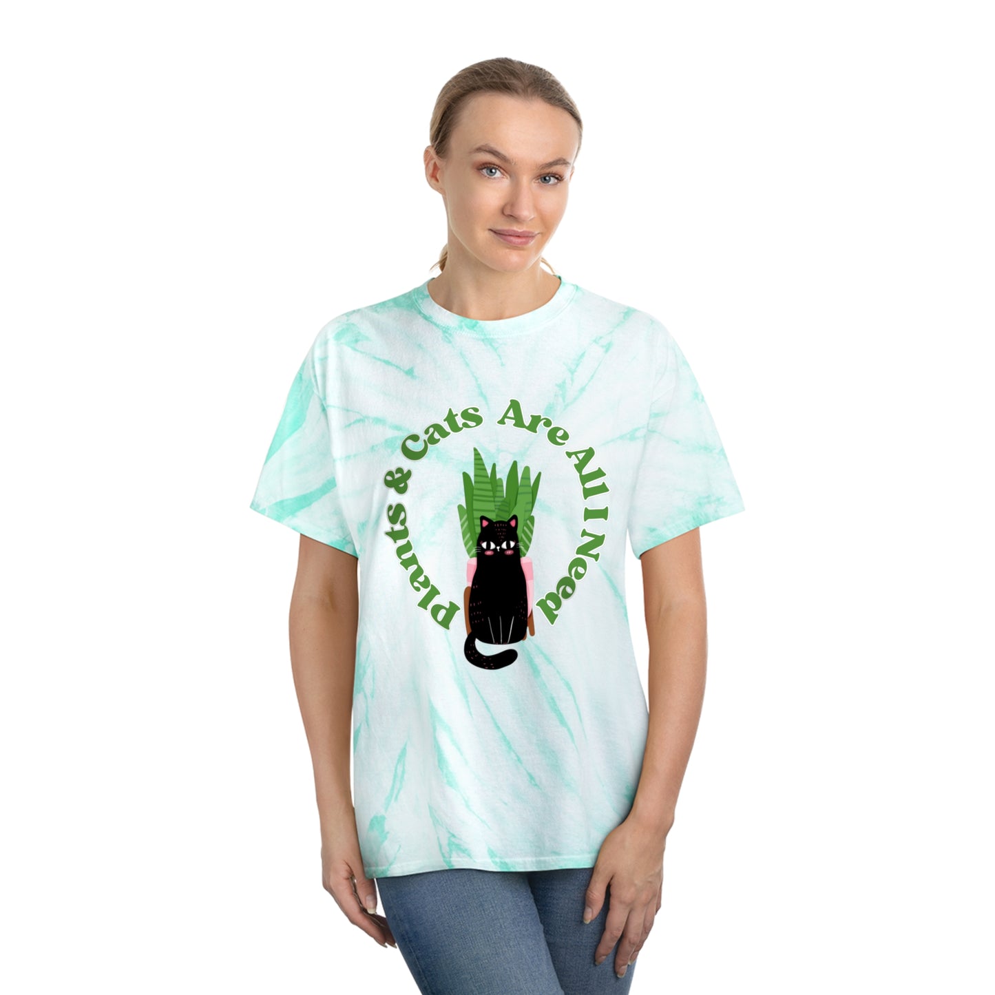 Plants & Cats Are All I Need Tie-Dye Tee, Cyclone