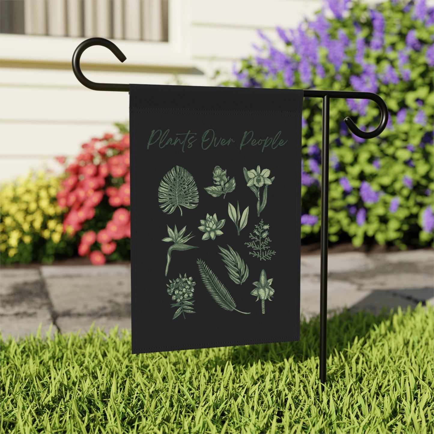 Plants Over People Garden & House Banner