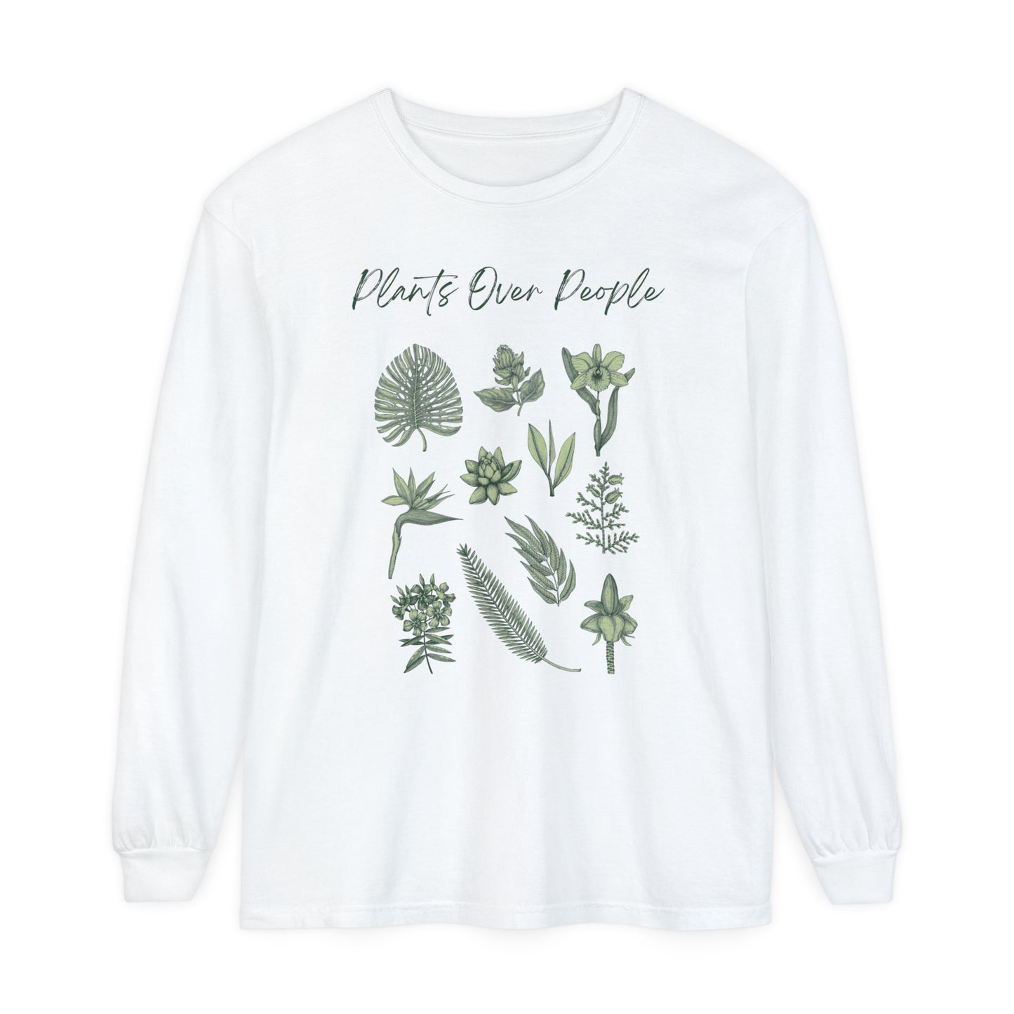 Plants Over People Unisex Garment-dyed Long Sleeve