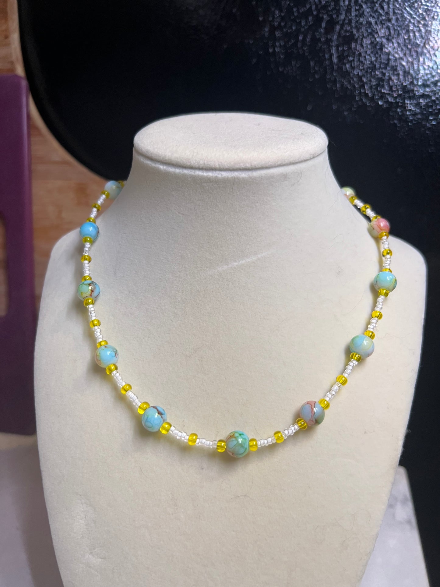 Confetti glass bead necklace