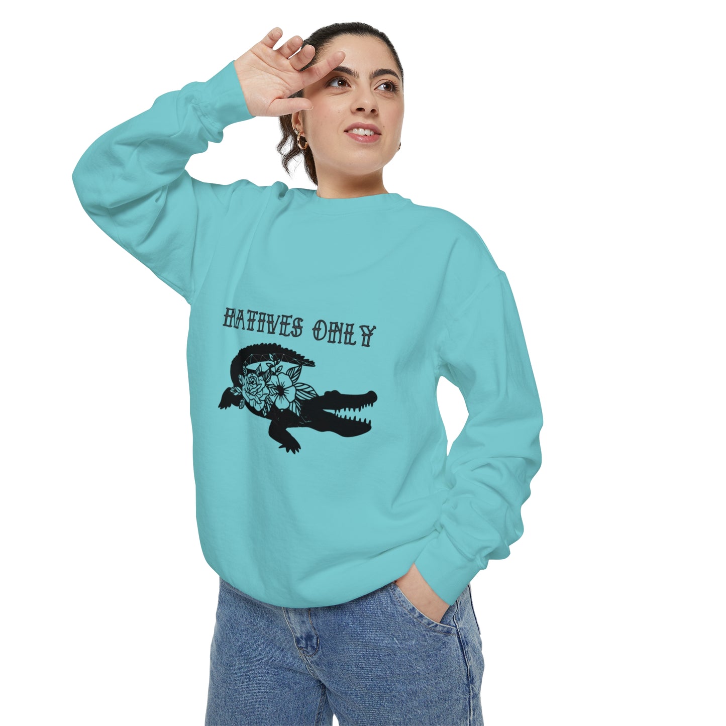 Natives Only Alligator Unisex Garment-Dyed Crewneck