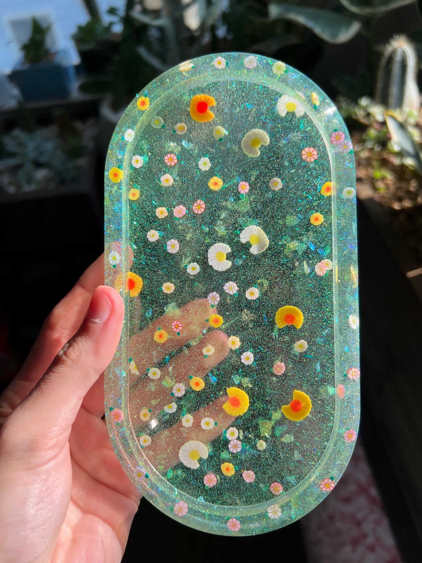 Handmade wildflower trinket dish