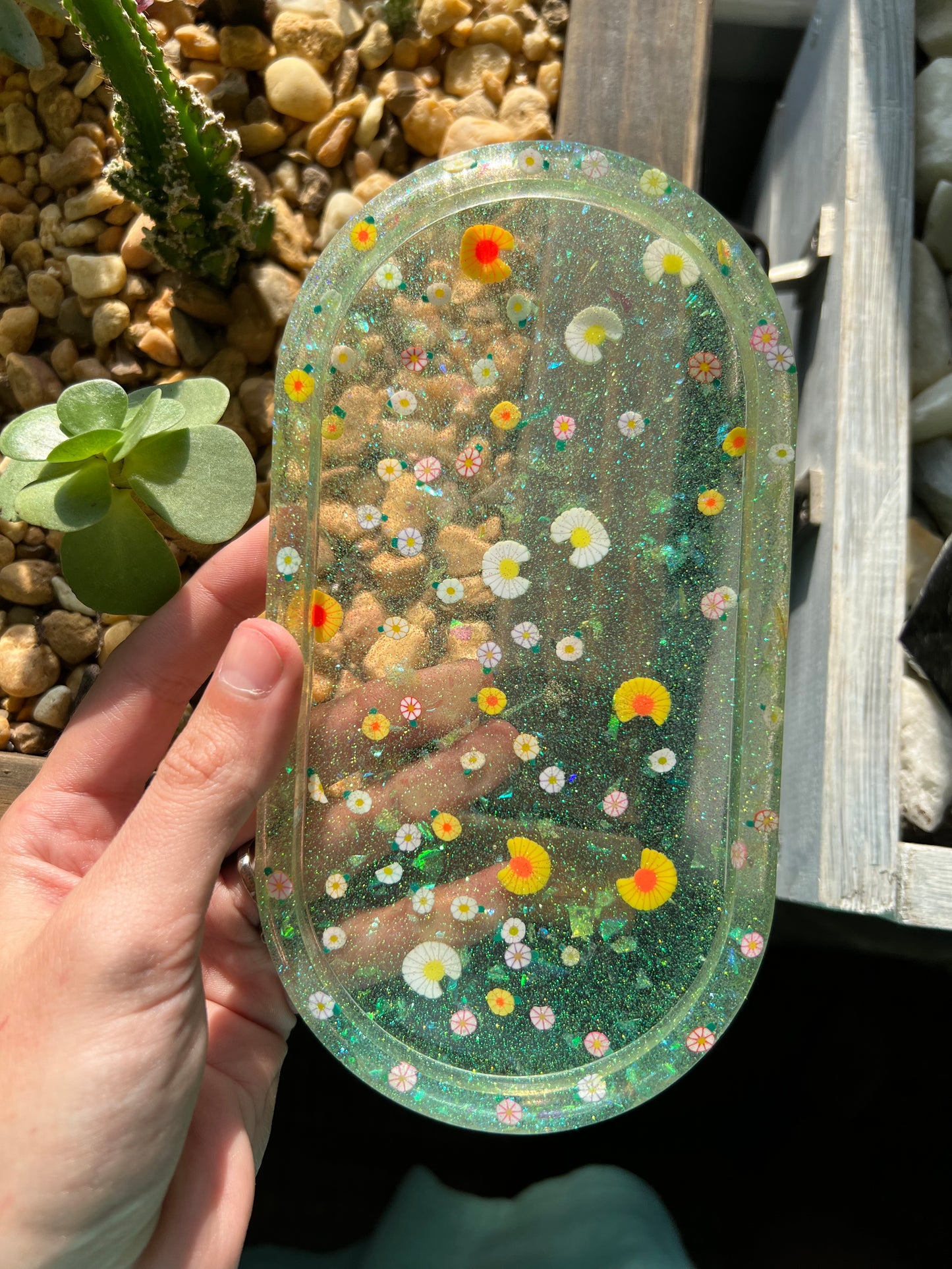 Handmade wildflower trinket dish