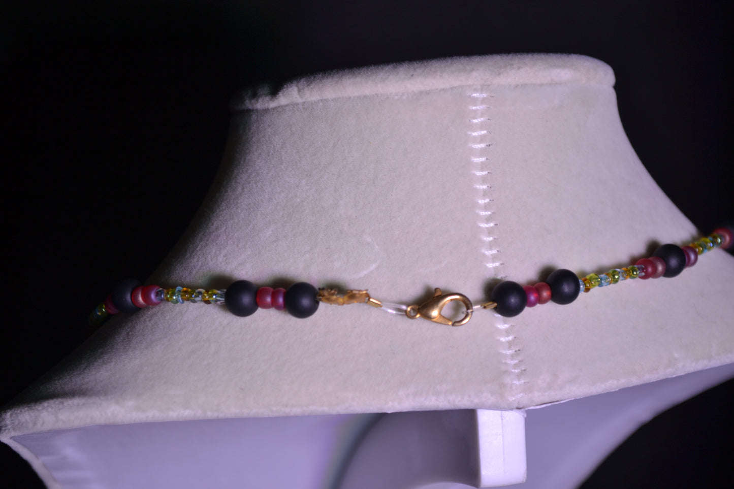 Multicolor glass bead necklace