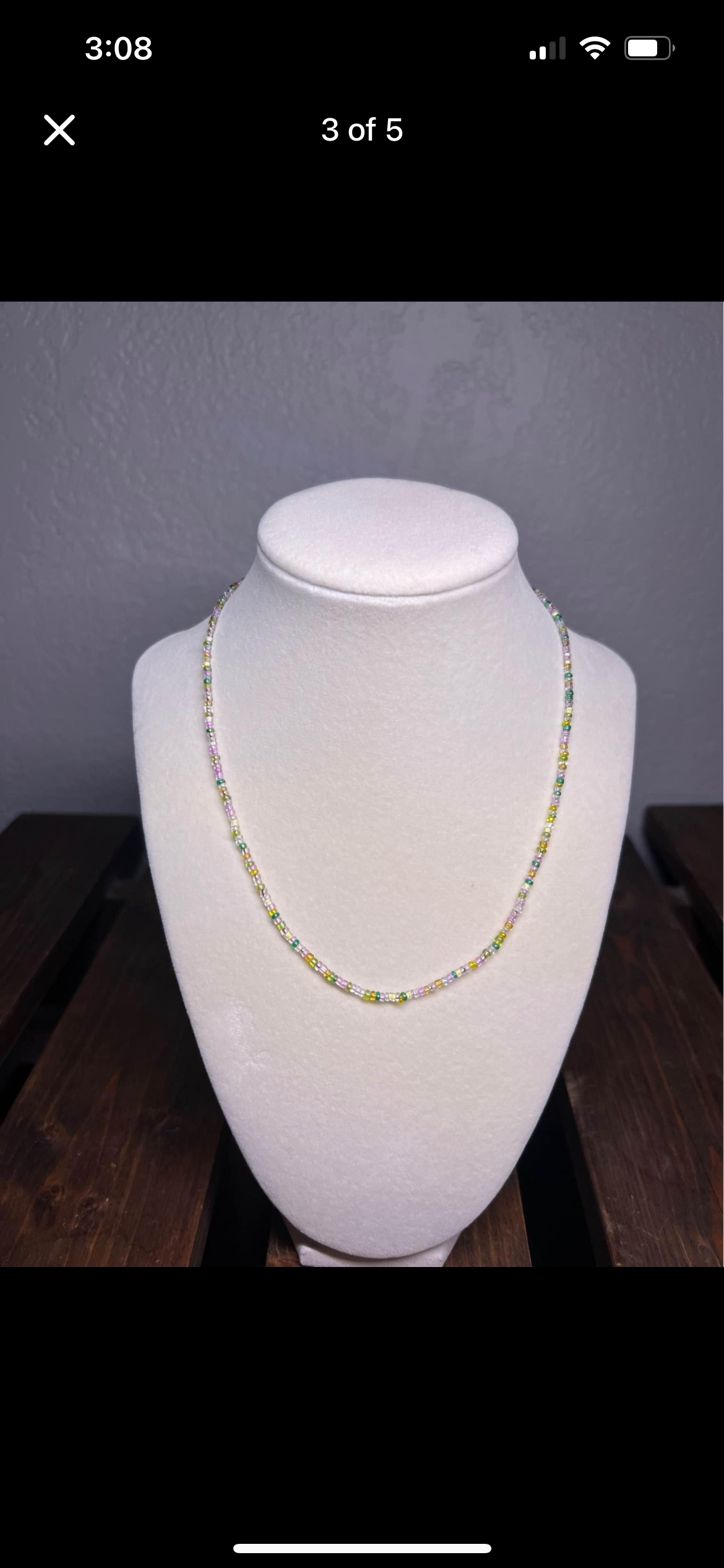 Randomized colors glass bead necklace