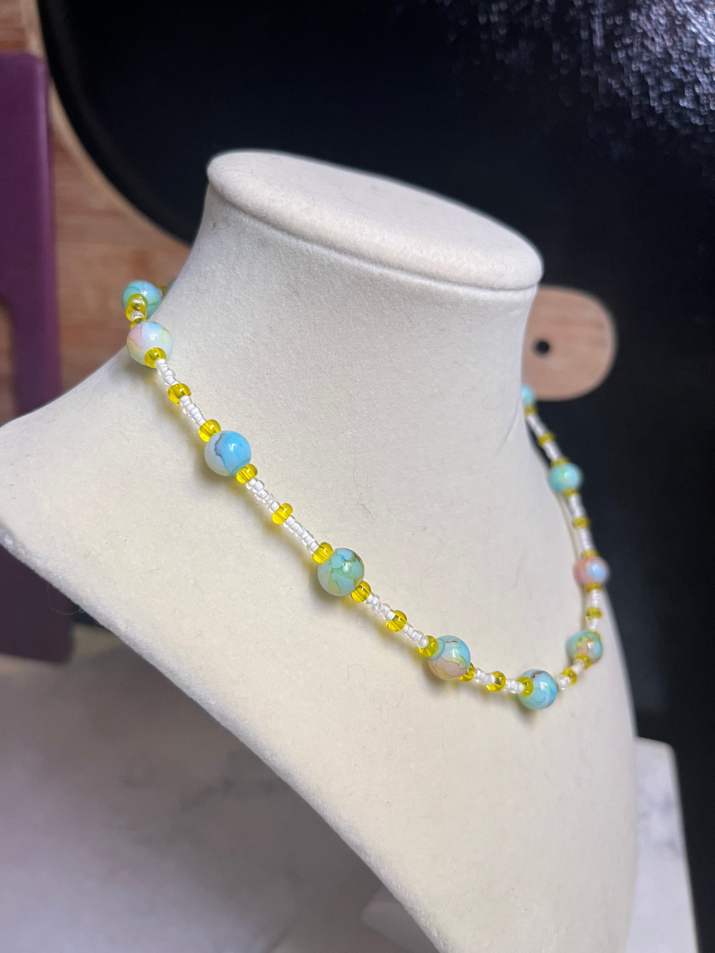 Confetti glass bead necklace