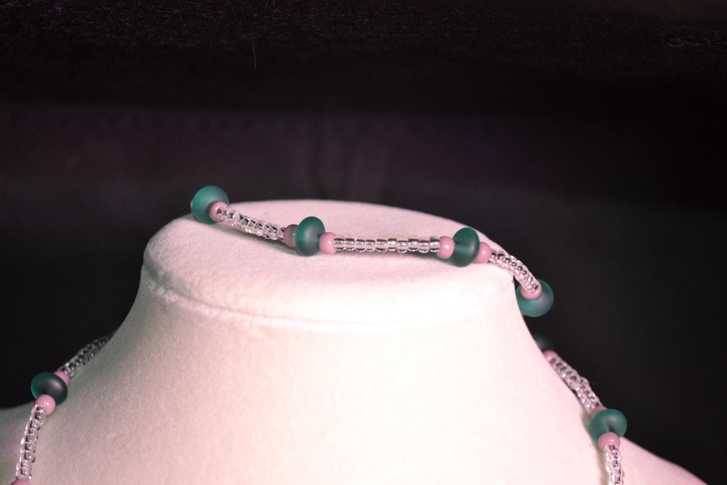 Teal and mauve necklace & bracelet set