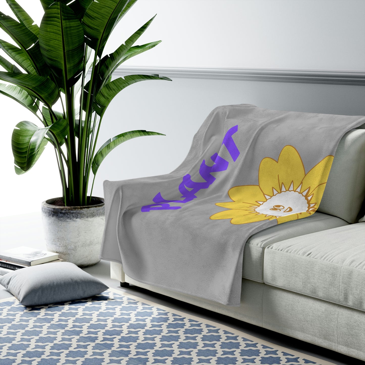Plant Positivity Velveteen Plush Blanket