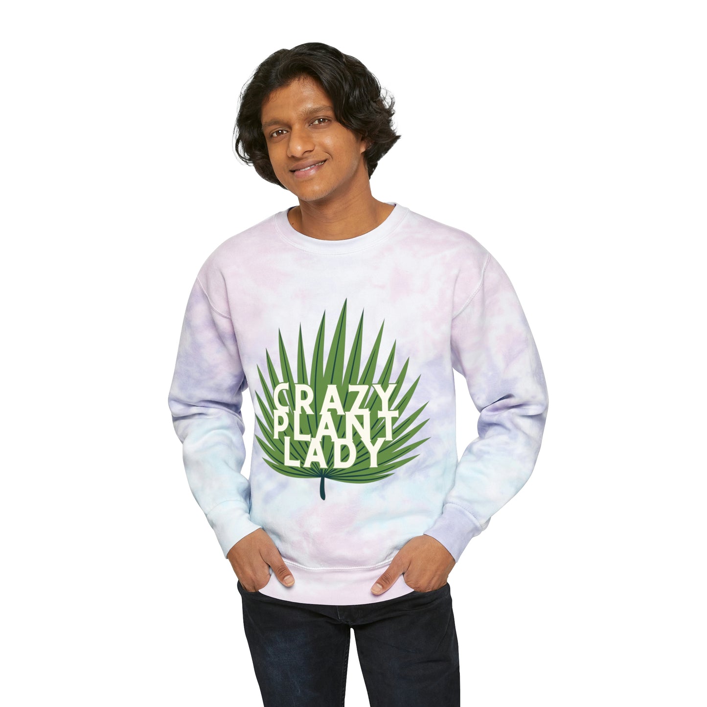 Crazy Plant Lady Unisex Tie-Dye Crewneck