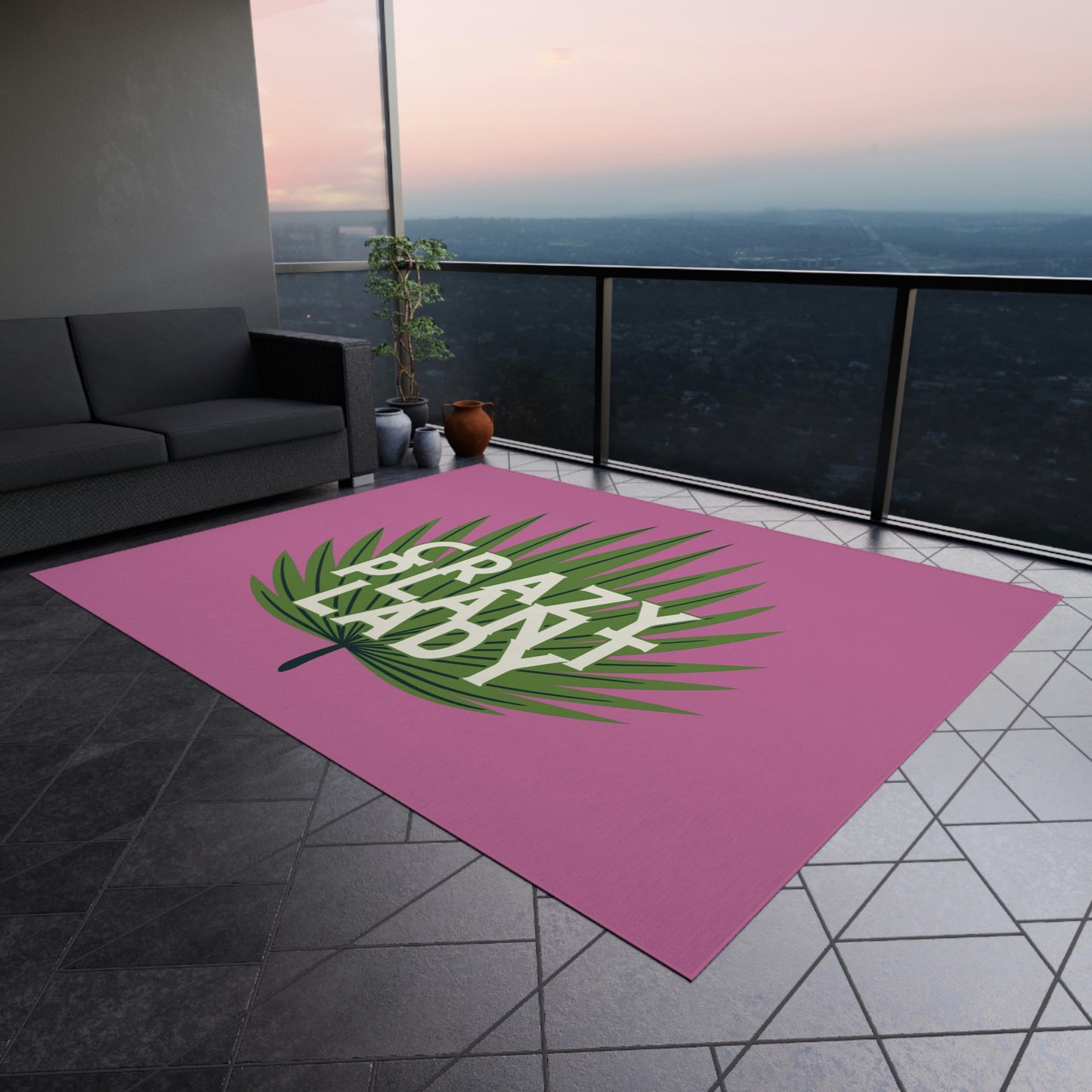 Crazy Plant Lady Outdoor Rug
