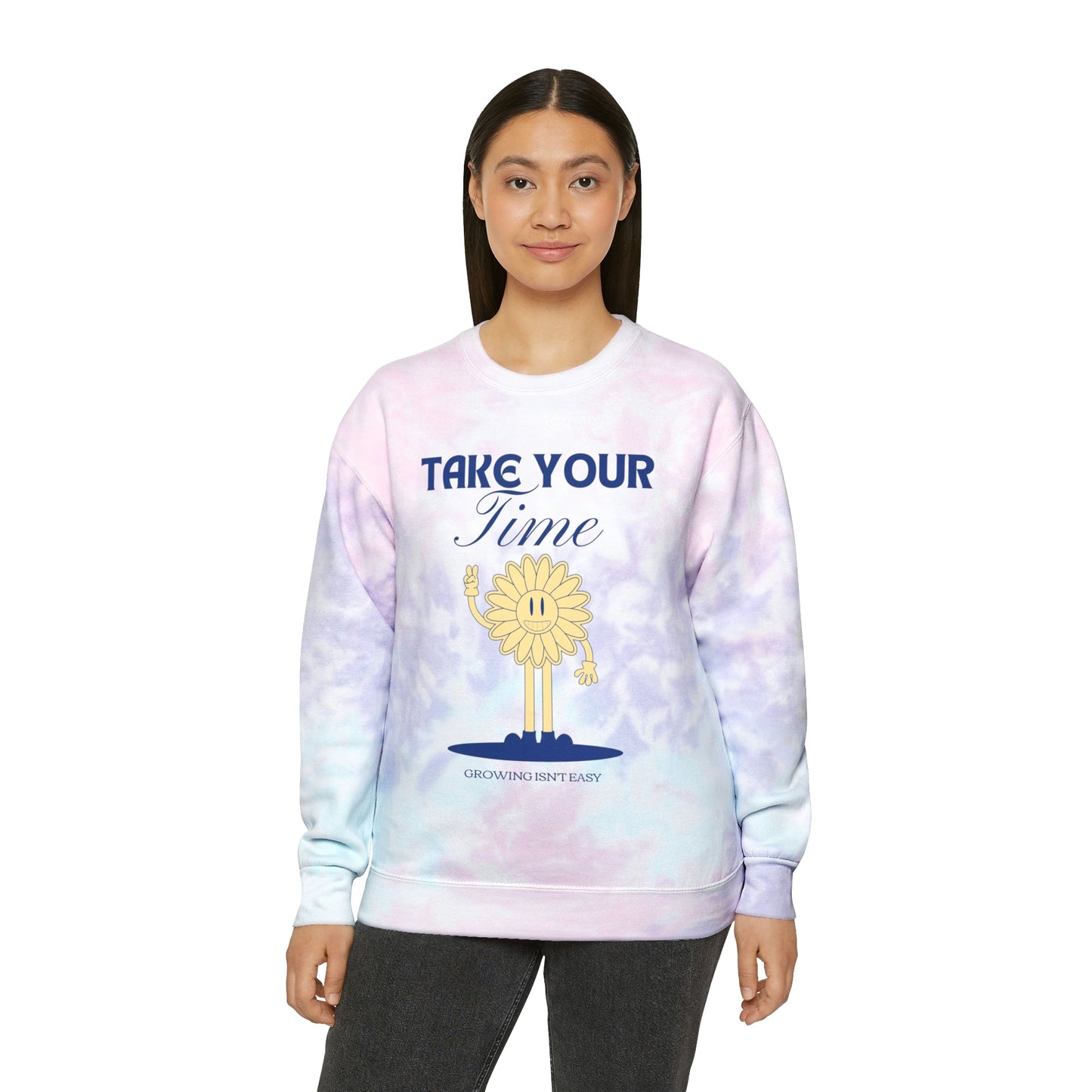 Growing Isn't Easy Unisex Tie-Dye Crewneck