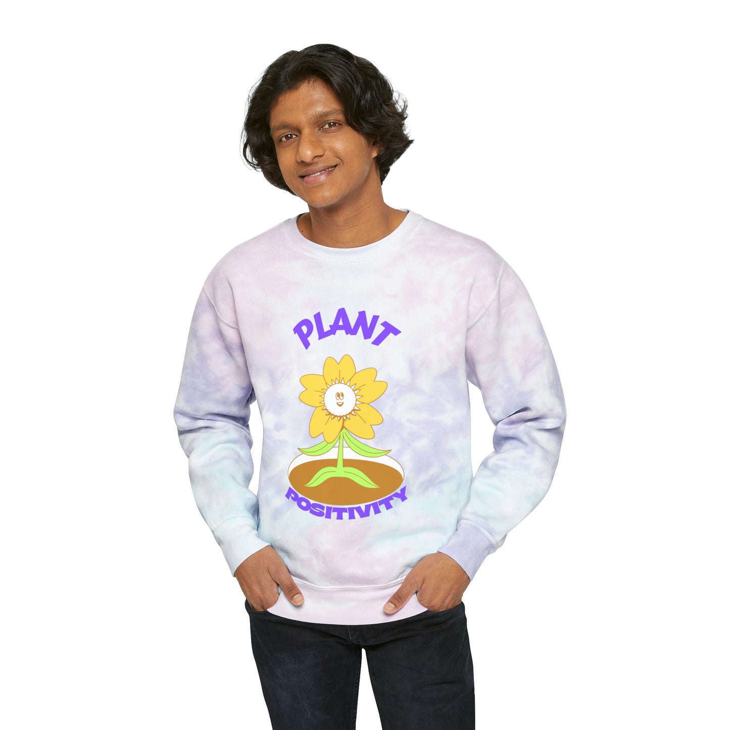 Plant Positivity Unisex Tie-Dye Crewneck