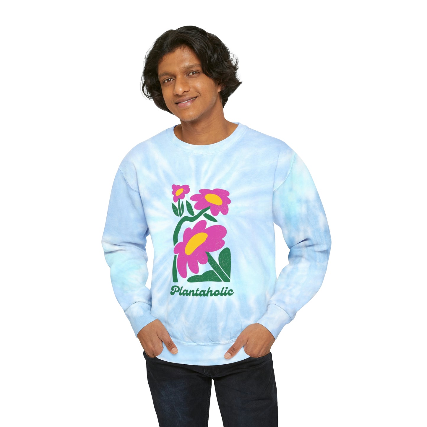 Plantaholic Unisex Tie-Dye Crewneck