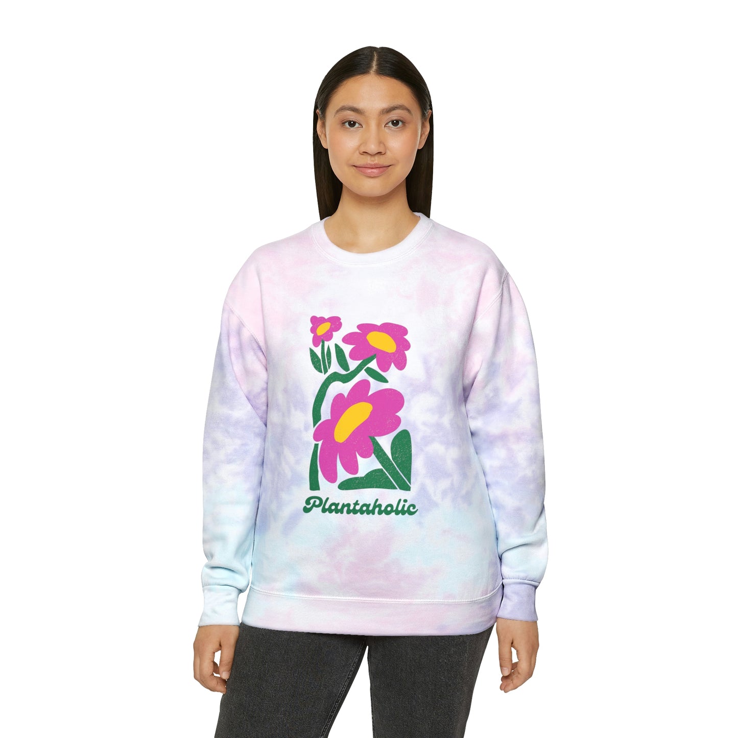 Plantaholic Unisex Tie-Dye Crewneck