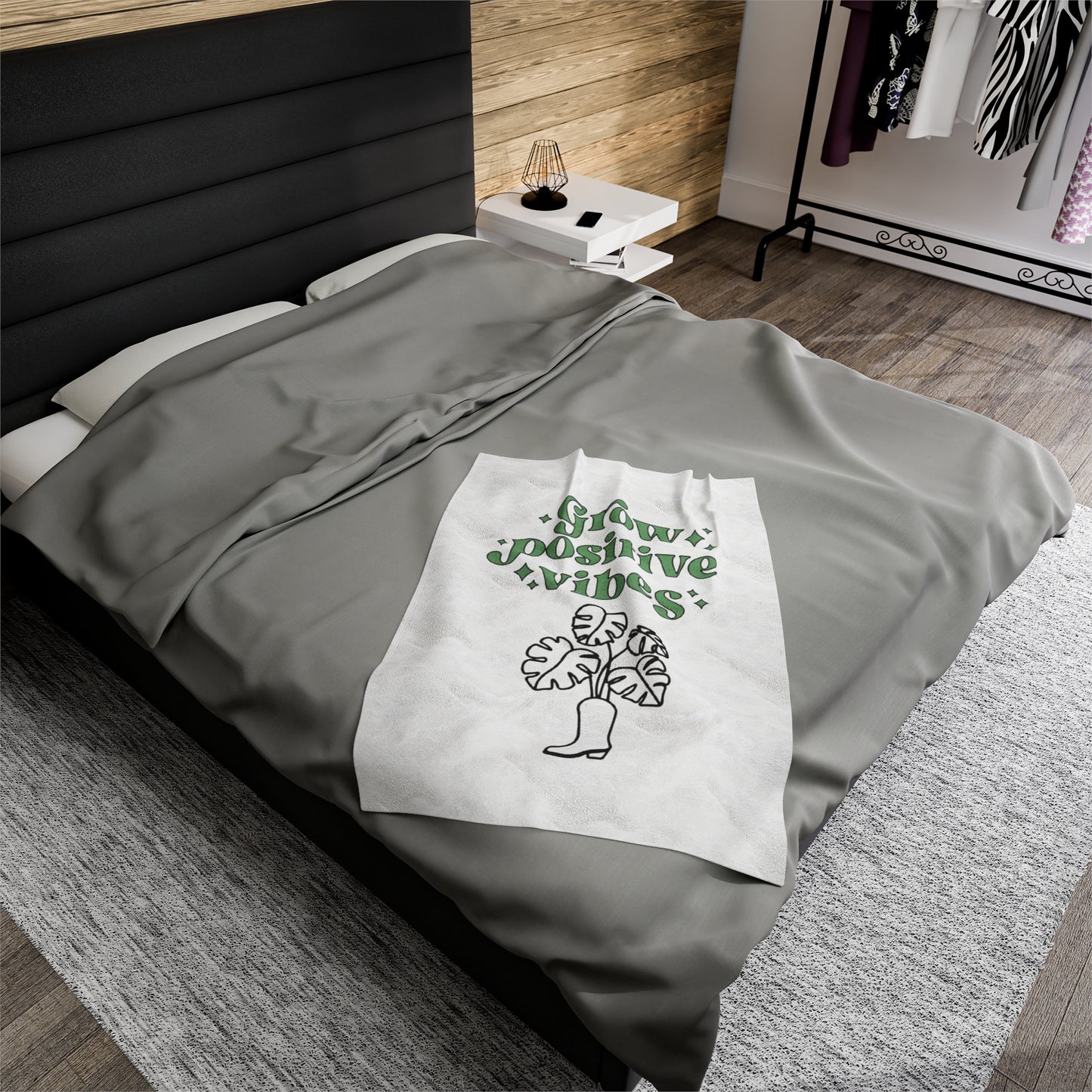 Grow Positive Velveteen Plush Blanket