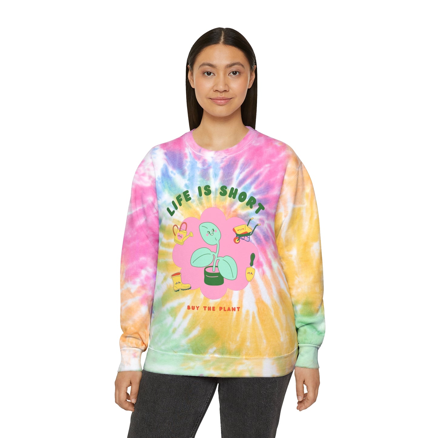 Life Is Short Tie-Dye Crewneck
