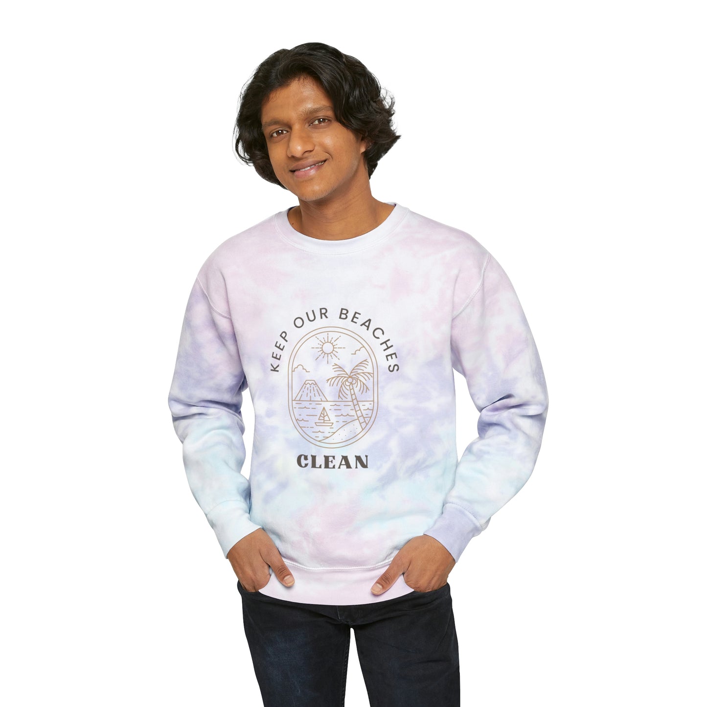 Clean Beaches Unisex Tie-Dye Crewneck