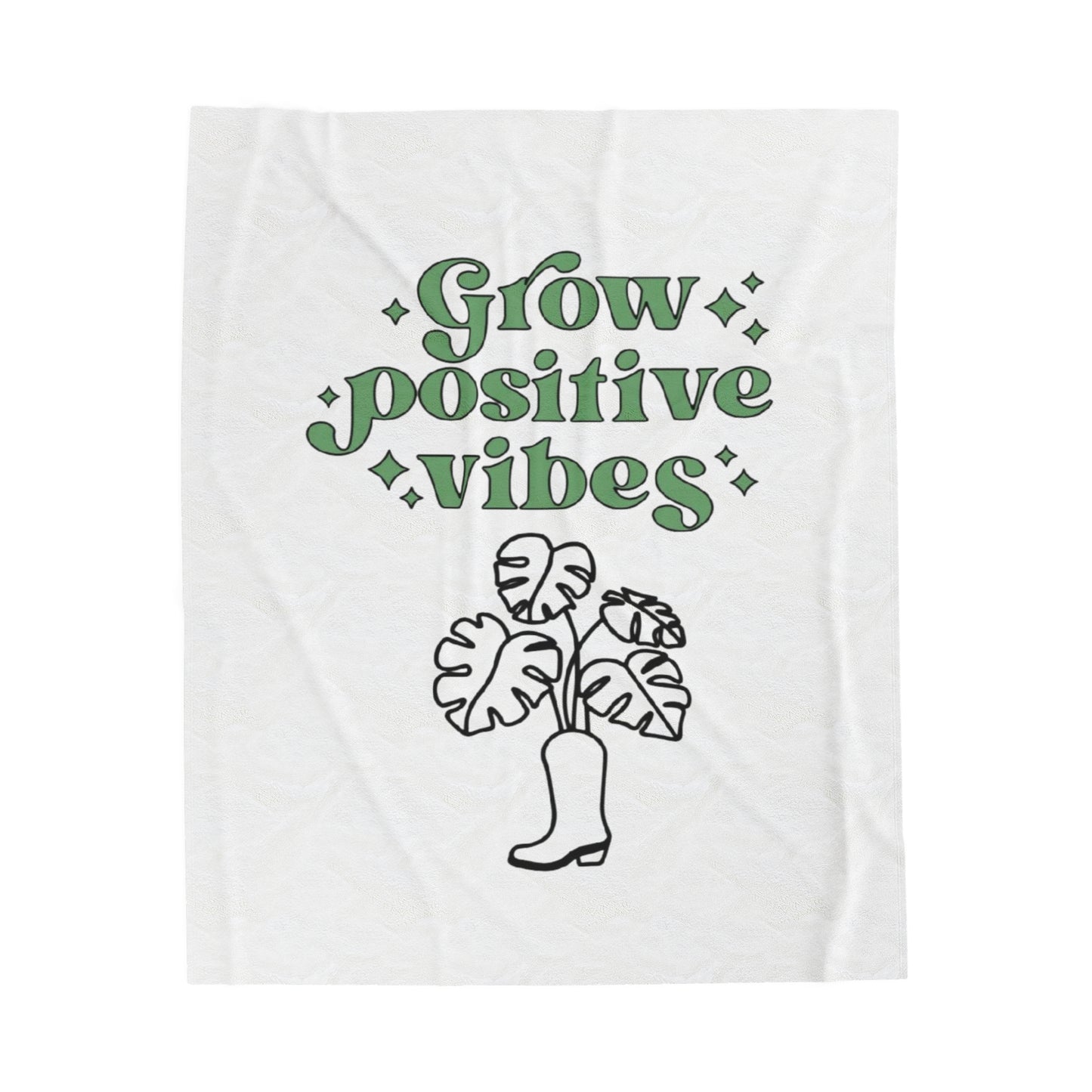 Grow Positive Velveteen Plush Blanket